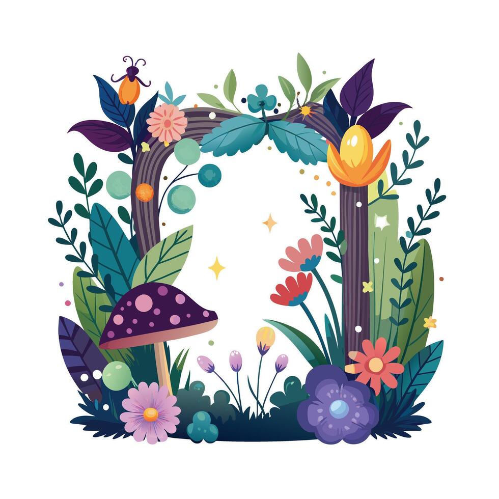 Beautiful Floral Frame Border Illustration vector