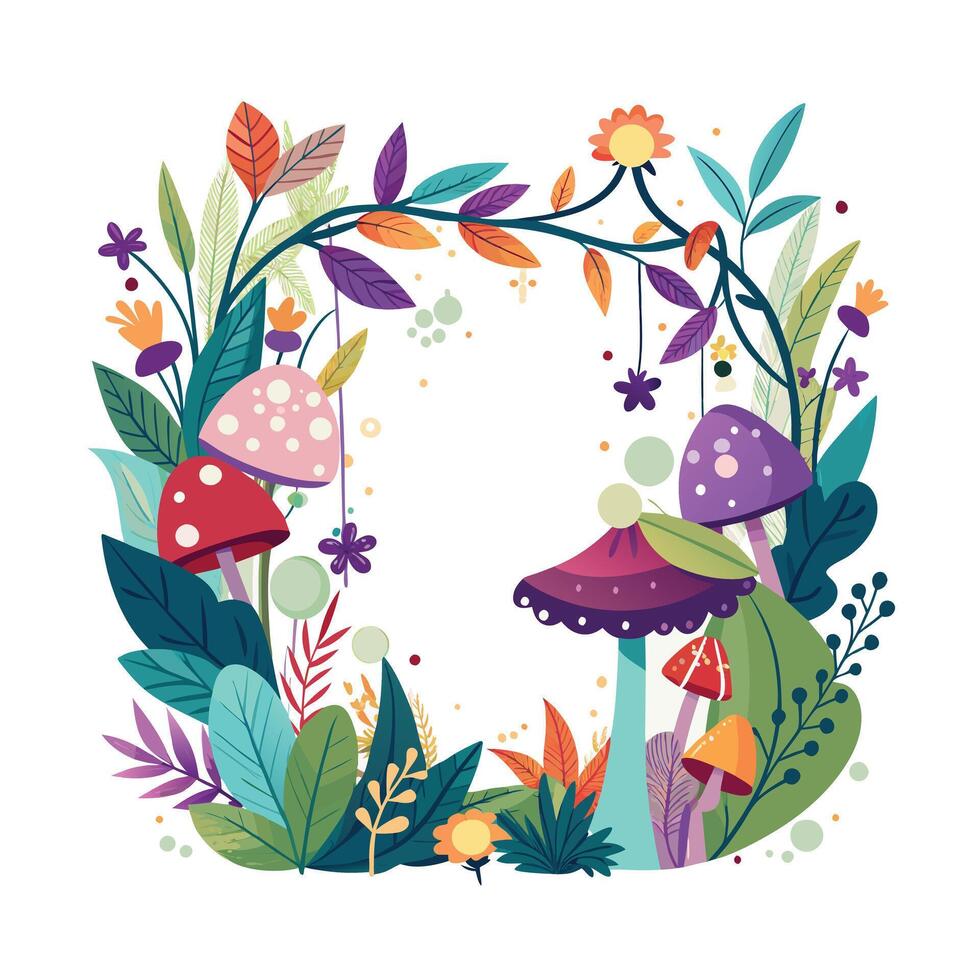 Beautiful Floral Frame Border Illustration vector