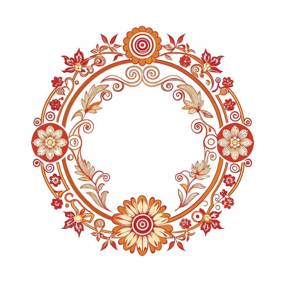 Beautiful Floral Frame Border Illustration vector