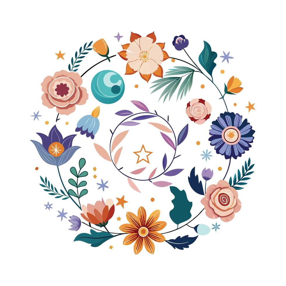 Beautiful Floral Frame Border Illustration vector