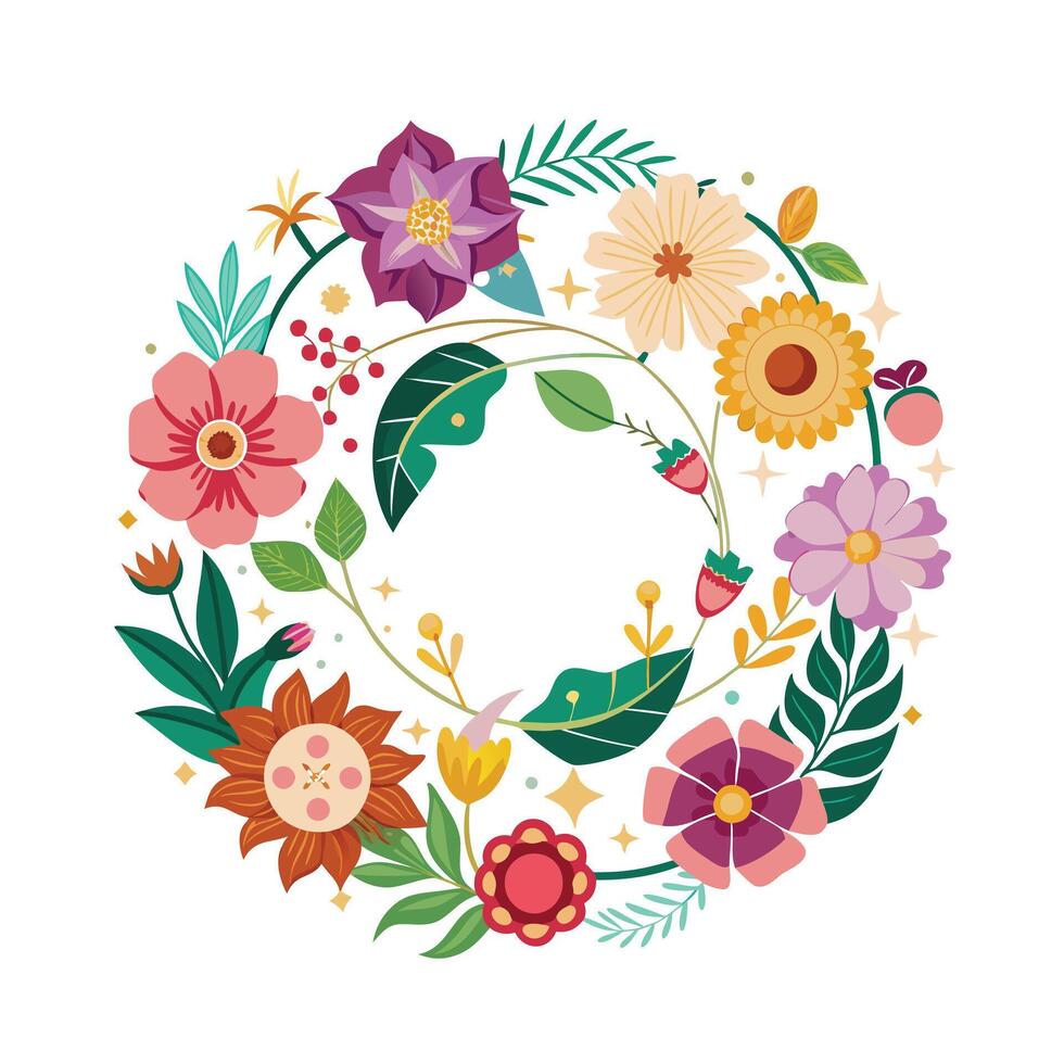Beautiful Floral Frame Border Illustration vector