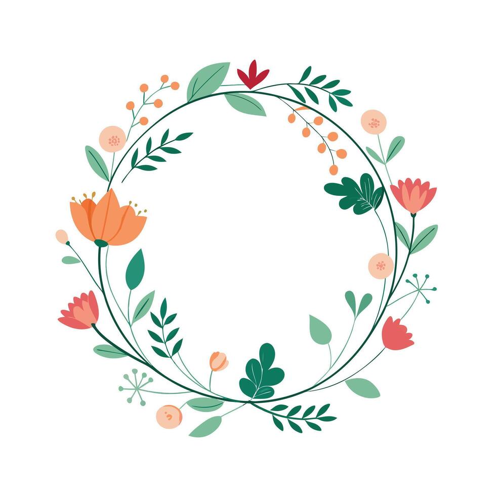 Beautiful Floral Frame Border Illustration vector