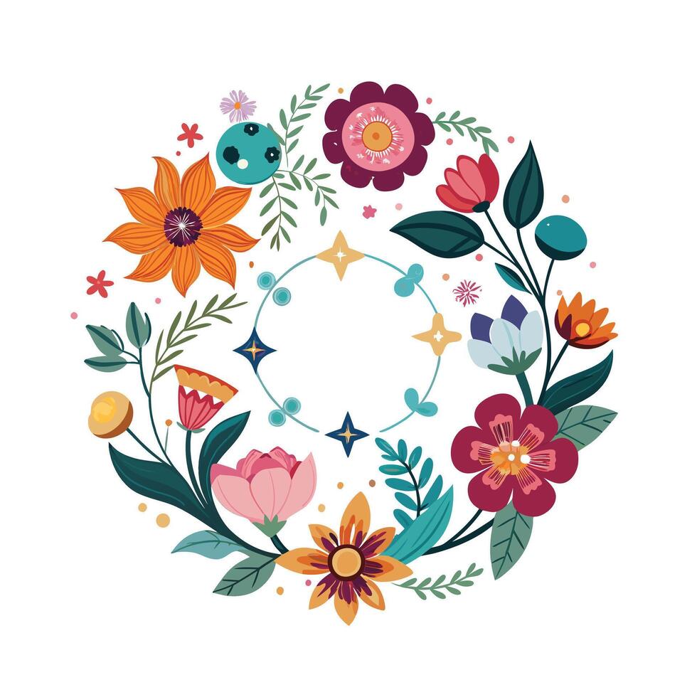 Beautiful Floral Frame Border Illustration vector