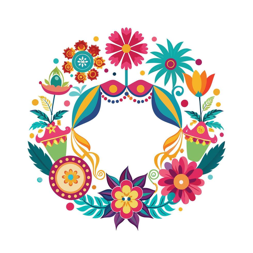Beautiful Floral Frame Border Illustration vector