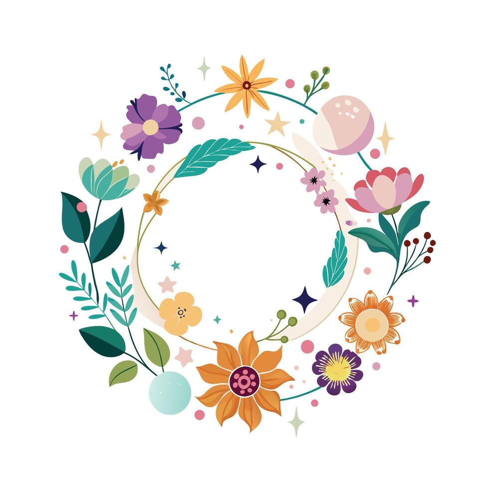 Beautiful Floral Frame Border Illustration vector