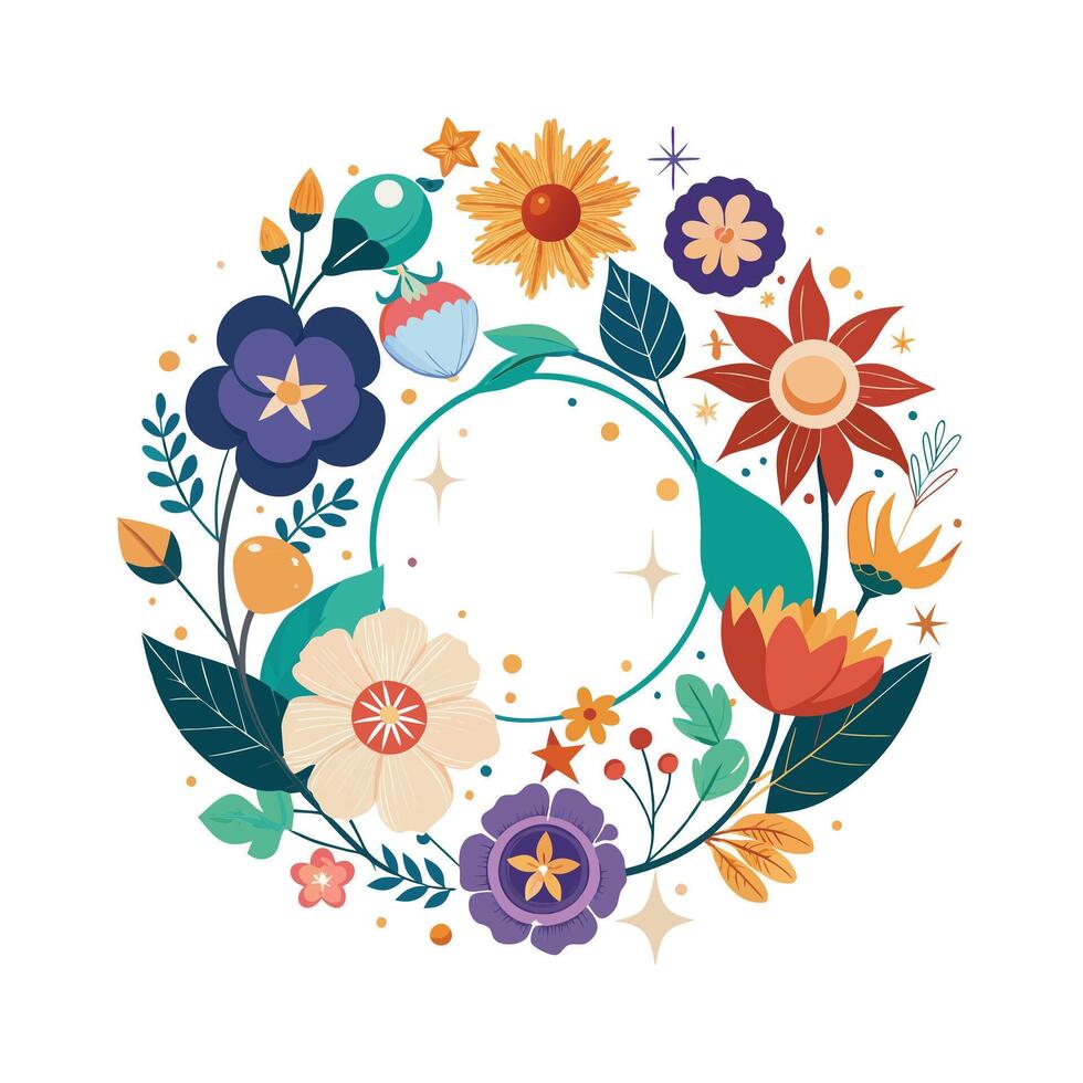 Beautiful Floral Frame Border Illustration vector