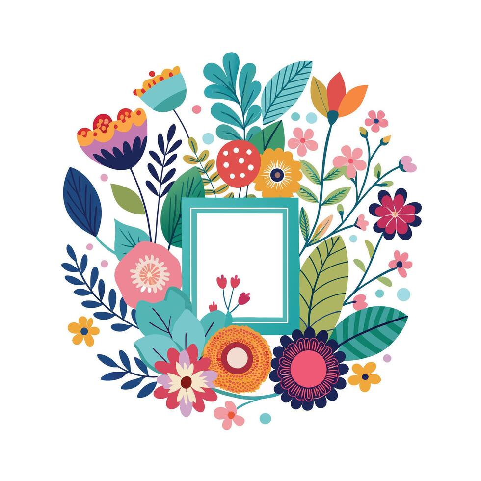 Beautiful Floral Frame Border Illustration vector