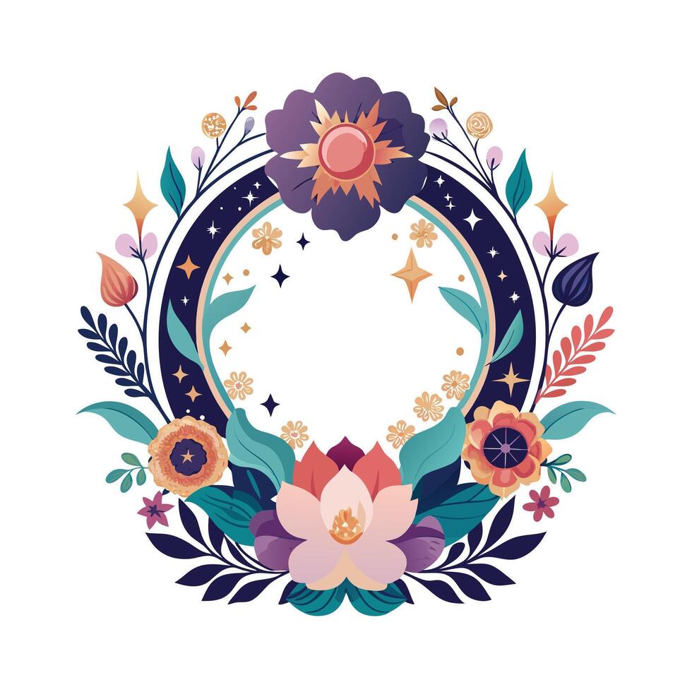 Beautiful Floral Frame Border Illustration vector