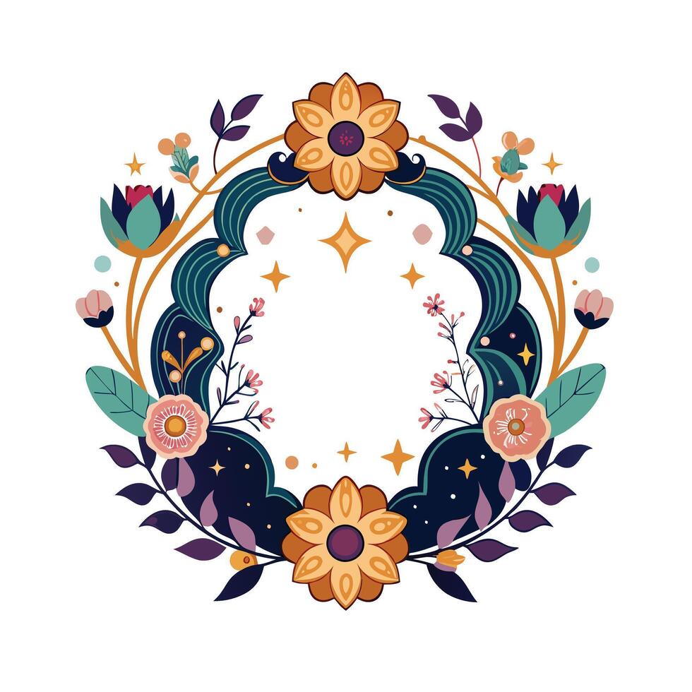 Beautiful Floral Frame Border Illustration vector