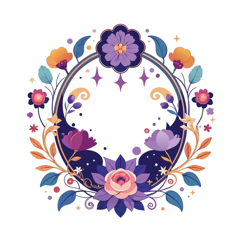 Beautiful Floral Frame Border Illustration vector
