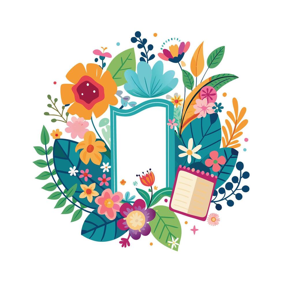 Beautiful Floral Frame Border Illustration vector