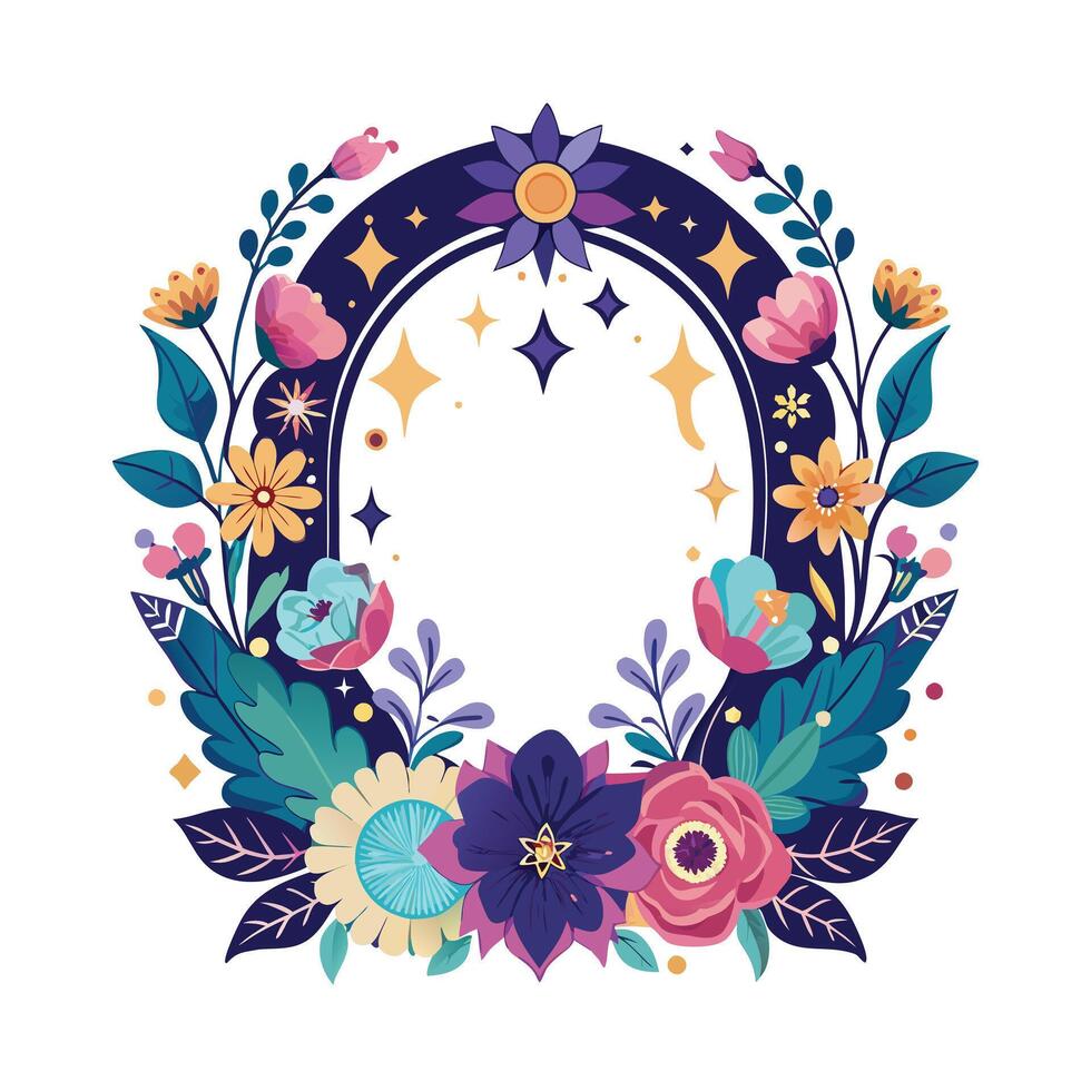 Beautiful Floral Frame Border Illustration vector