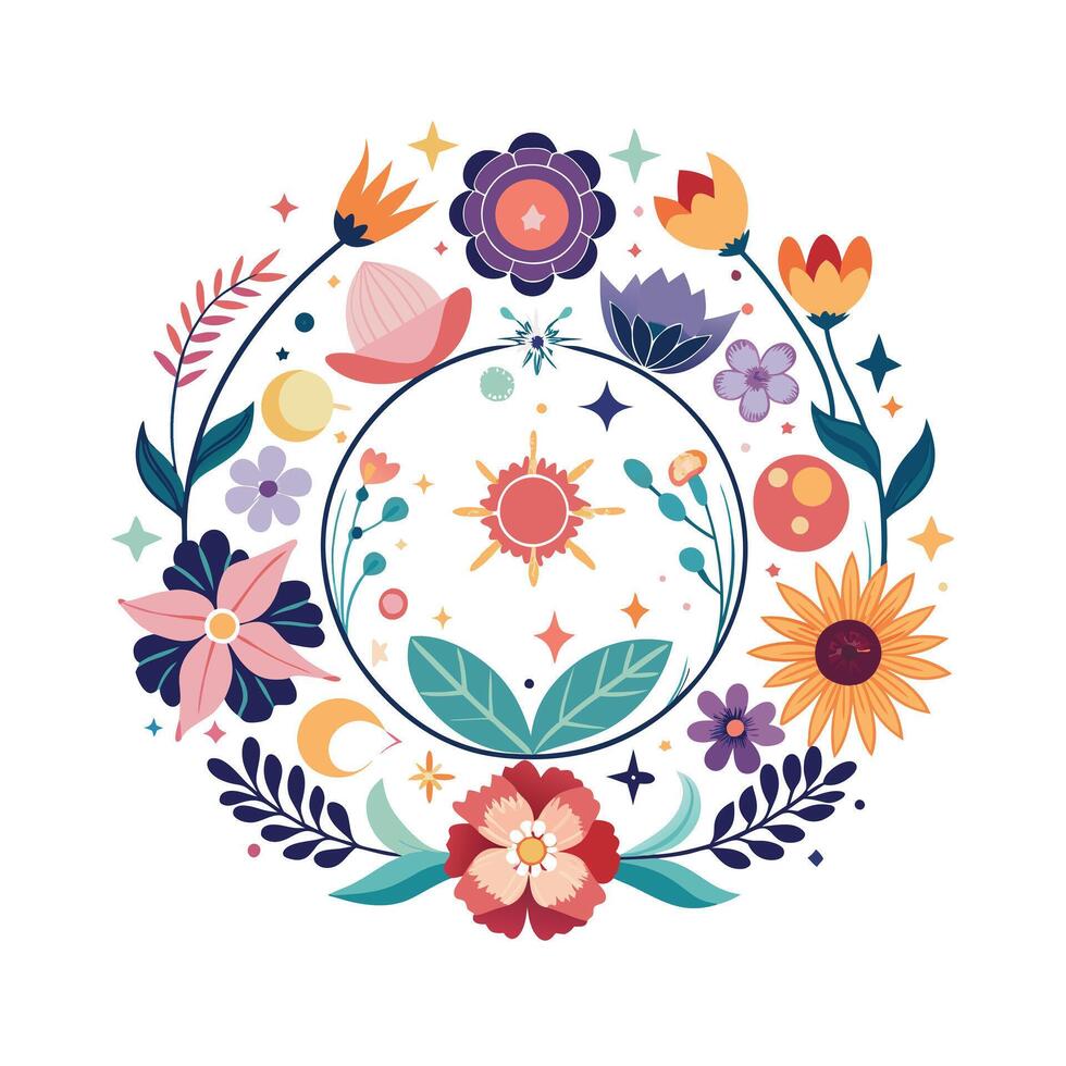 Beautiful Floral Frame Border Illustration vector