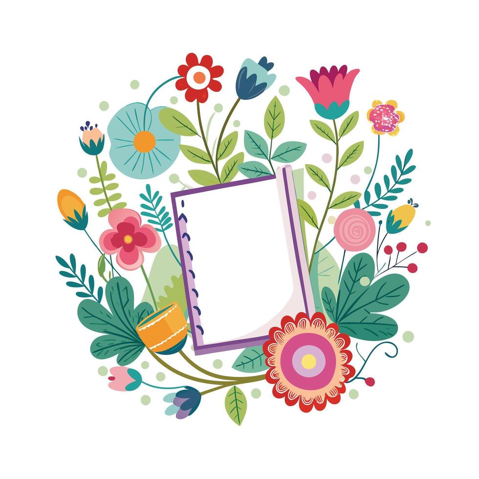 Beautiful Floral Frame Border Illustration vector