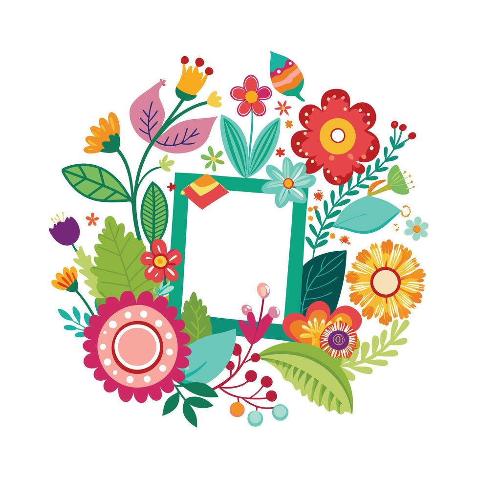 Beautiful Floral Frame Border Illustration vector