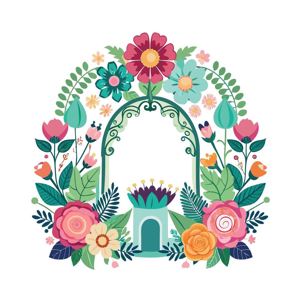 Beautiful Floral Frame Border Illustration vector