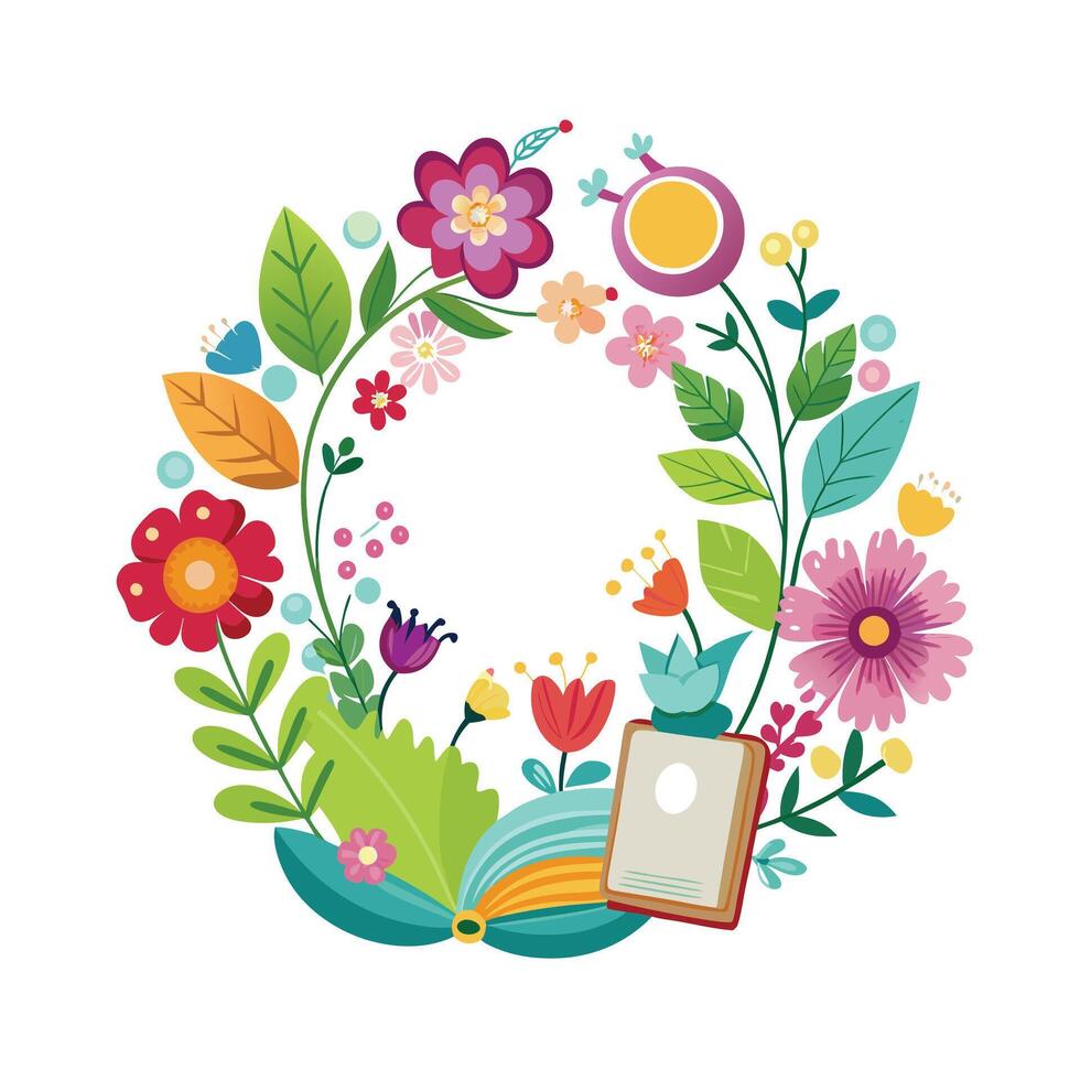 Beautiful Floral Frame Border Illustration vector