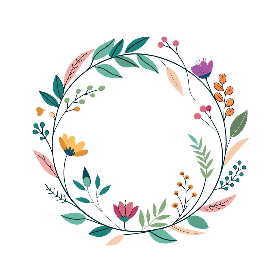 Beautiful Floral Frame Border Illustration vector