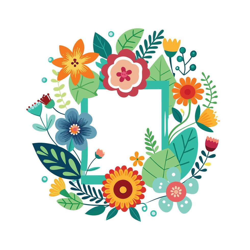 Beautiful Floral Frame Border Illustration vector
