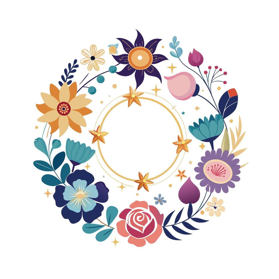 Beautiful Floral Frame Border Illustration vector