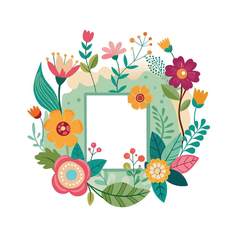 Beautiful Floral Frame Border Illustration vector
