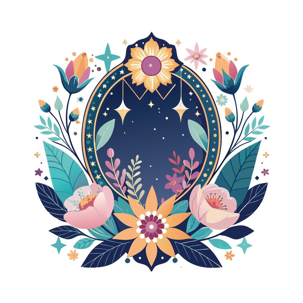 Beautiful Floral Frame Border Illustration vector
