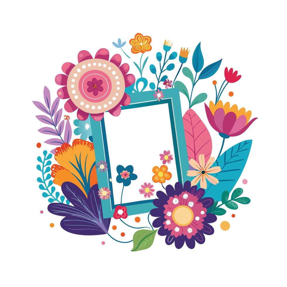 Beautiful Floral Frame Border Illustration vector
