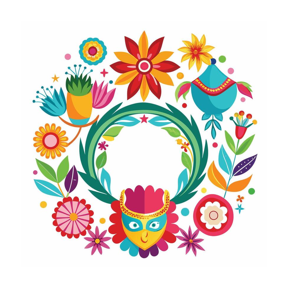 Beautiful Floral Frame Border Illustration vector