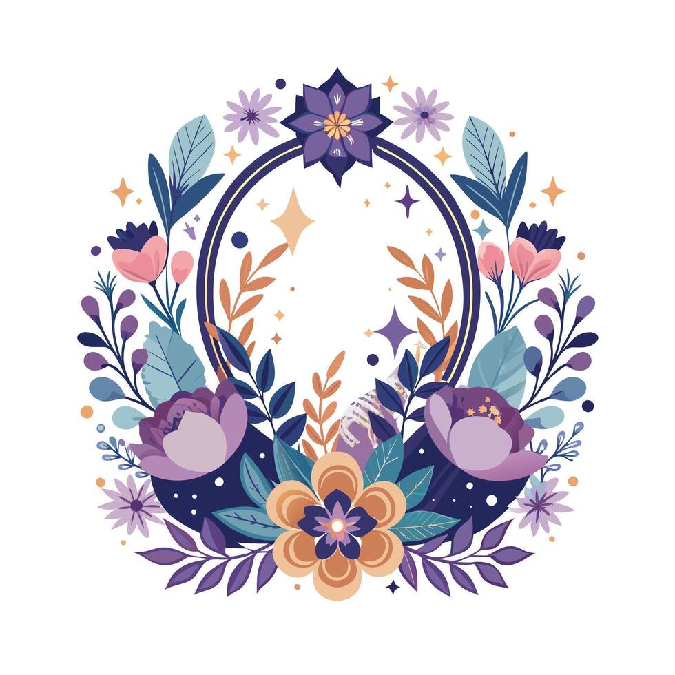 Beautiful Floral Frame Border Illustration vector