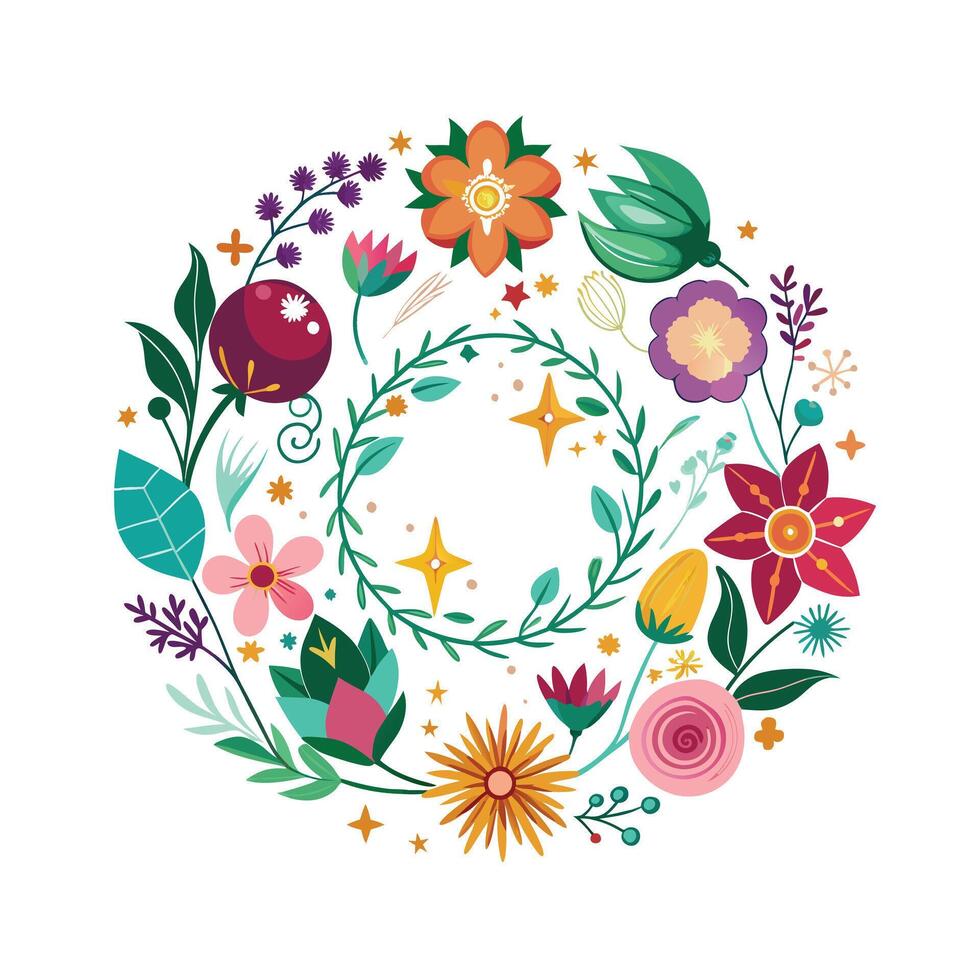 Beautiful Floral Frame Border Illustration vector