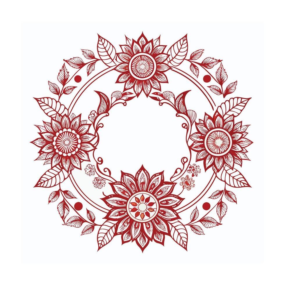 Beautiful Floral Frame Border Illustration vector