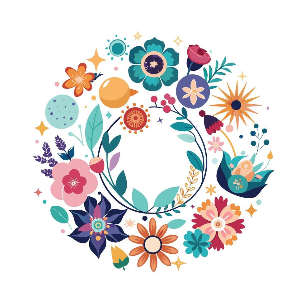 Beautiful Floral Frame Border Illustration vector