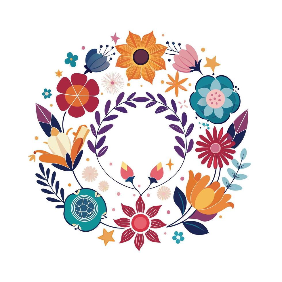 Beautiful Floral Frame Border Illustration vector