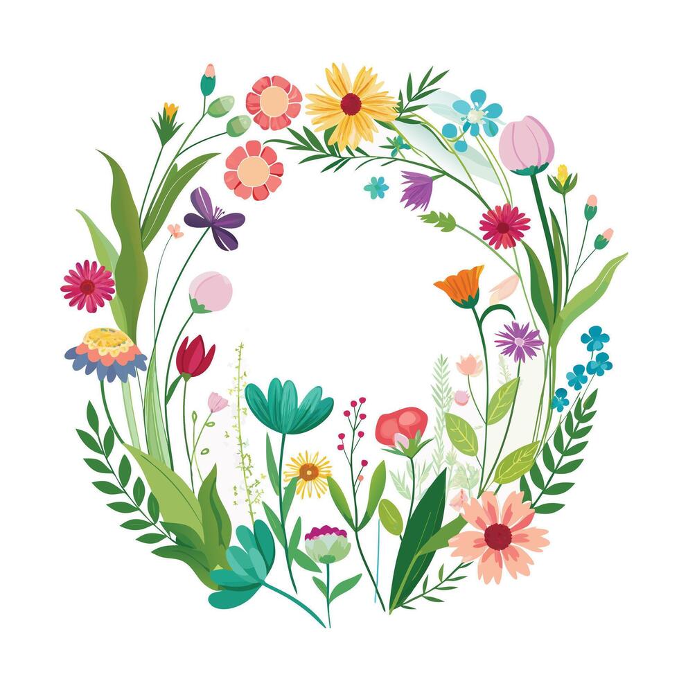 Beautiful Floral Frame Border Illustration vector