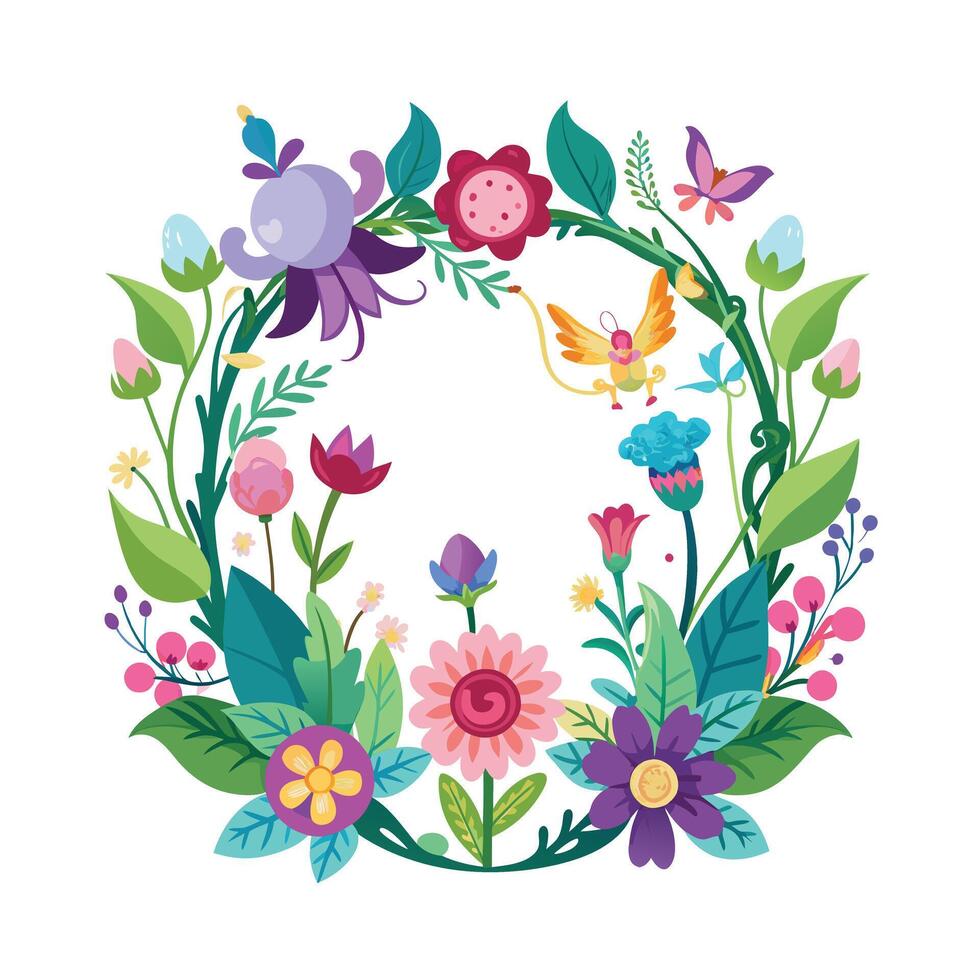 Beautiful Floral Frame Border Illustration vector