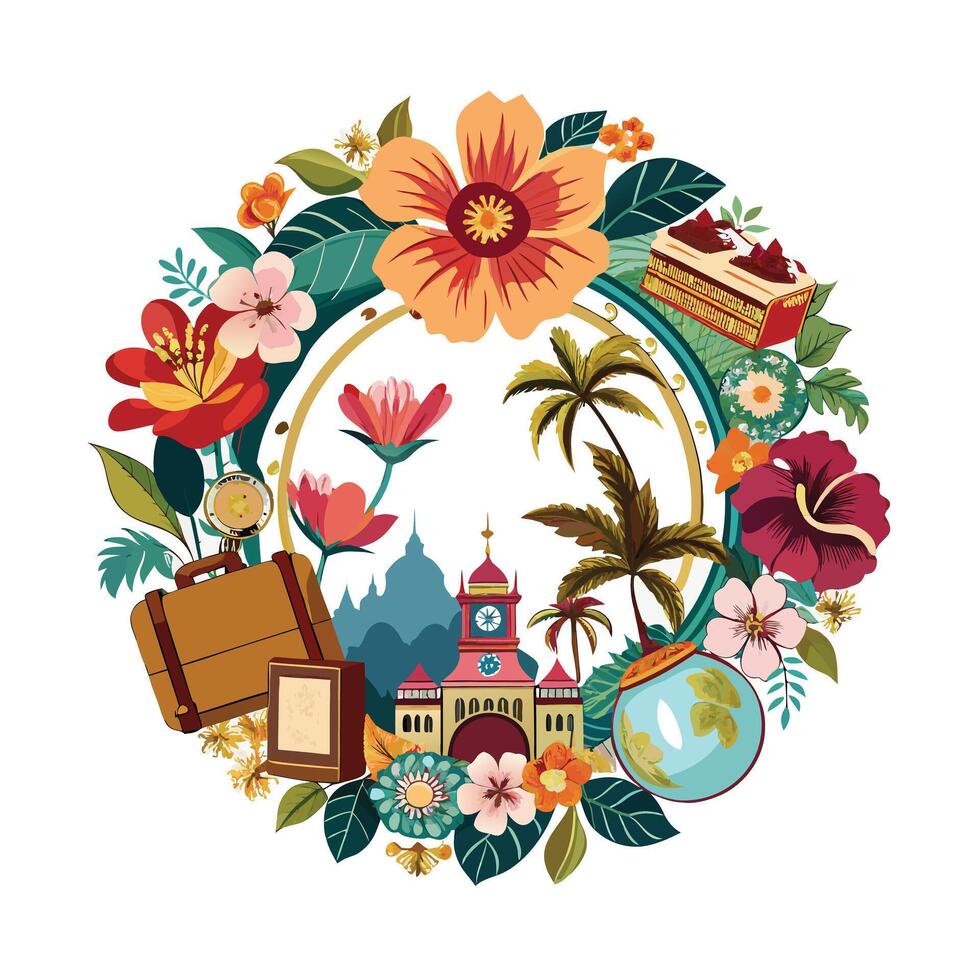 Beautiful Floral Frame Border Illustration vector