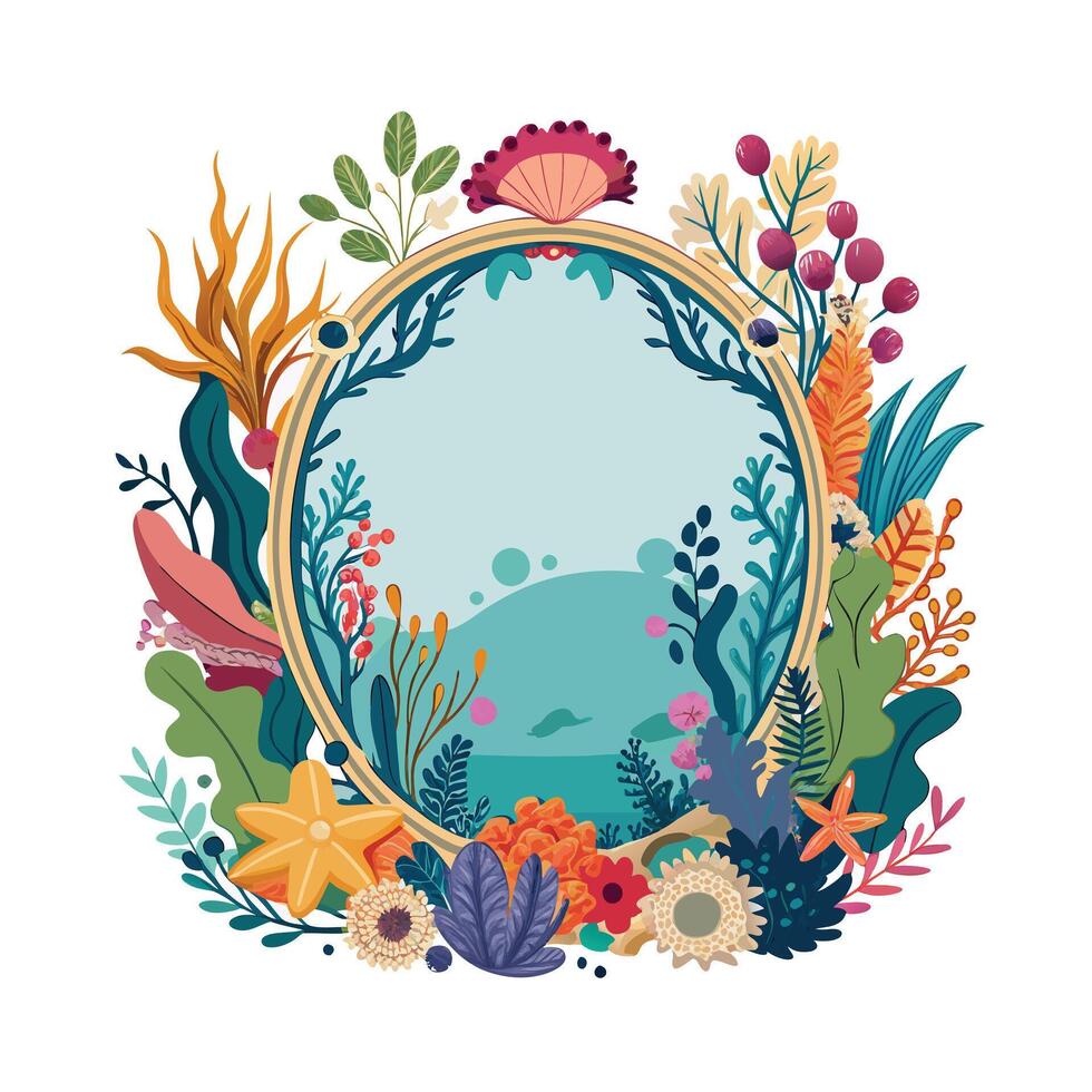Beautiful Floral Frame Border Illustration vector