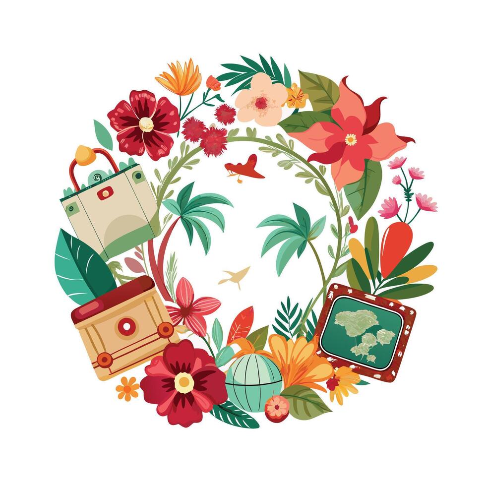 Beautiful Floral Frame Border Illustration vector