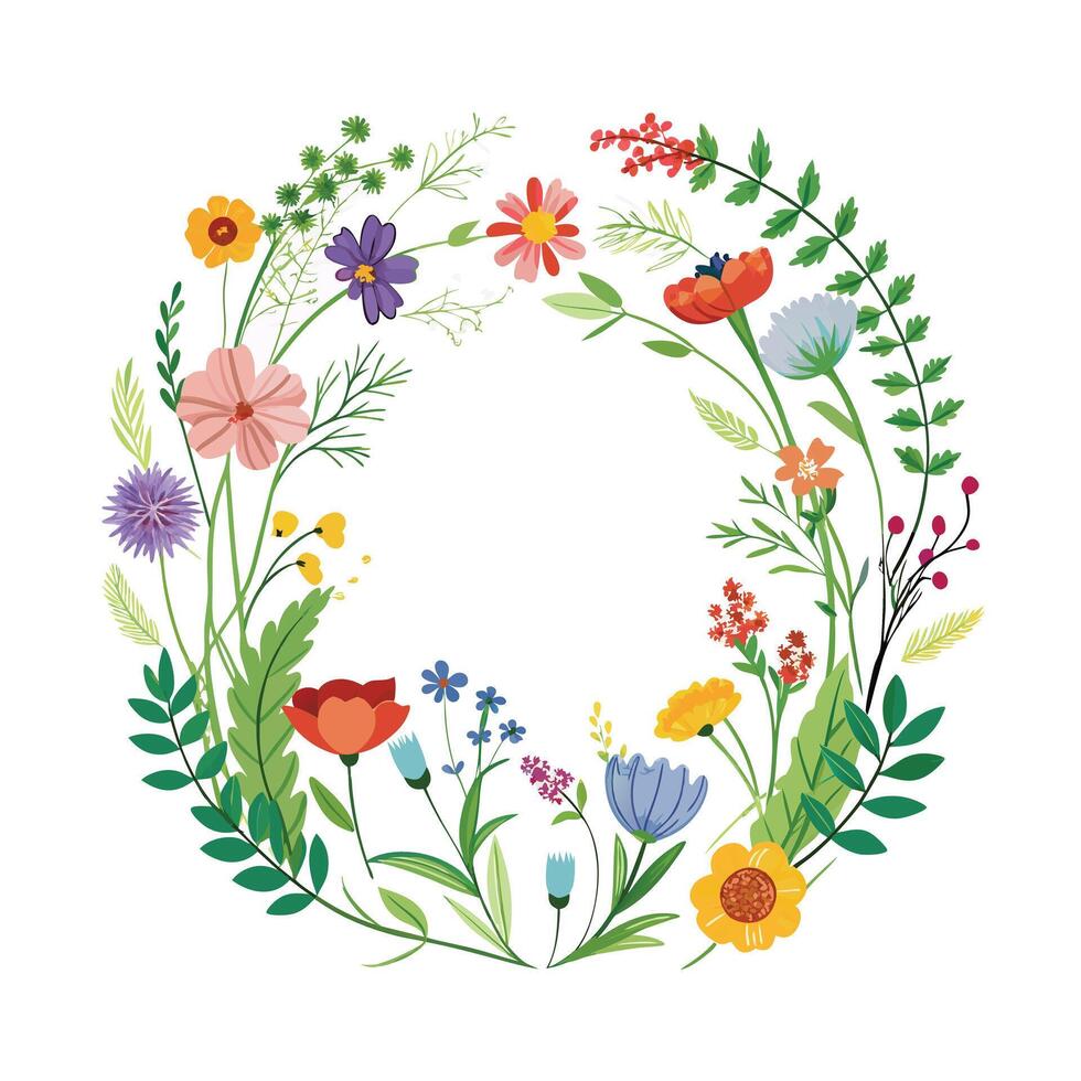 Beautiful Floral Frame Border Illustration vector