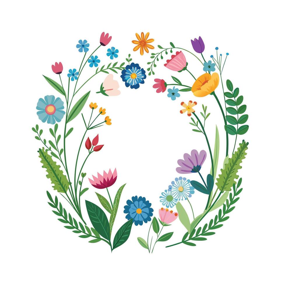 Beautiful Floral Frame Border Illustration vector