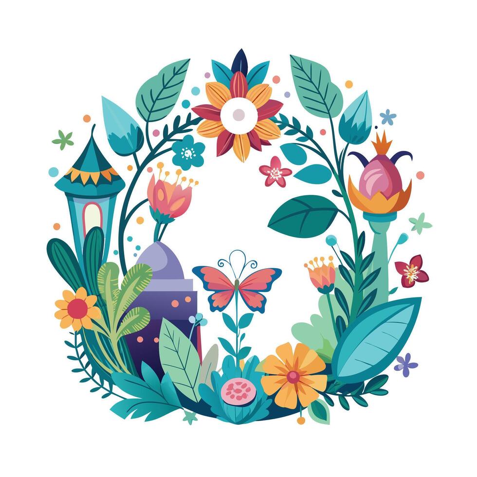 Beautiful Floral Frame Border Illustration vector