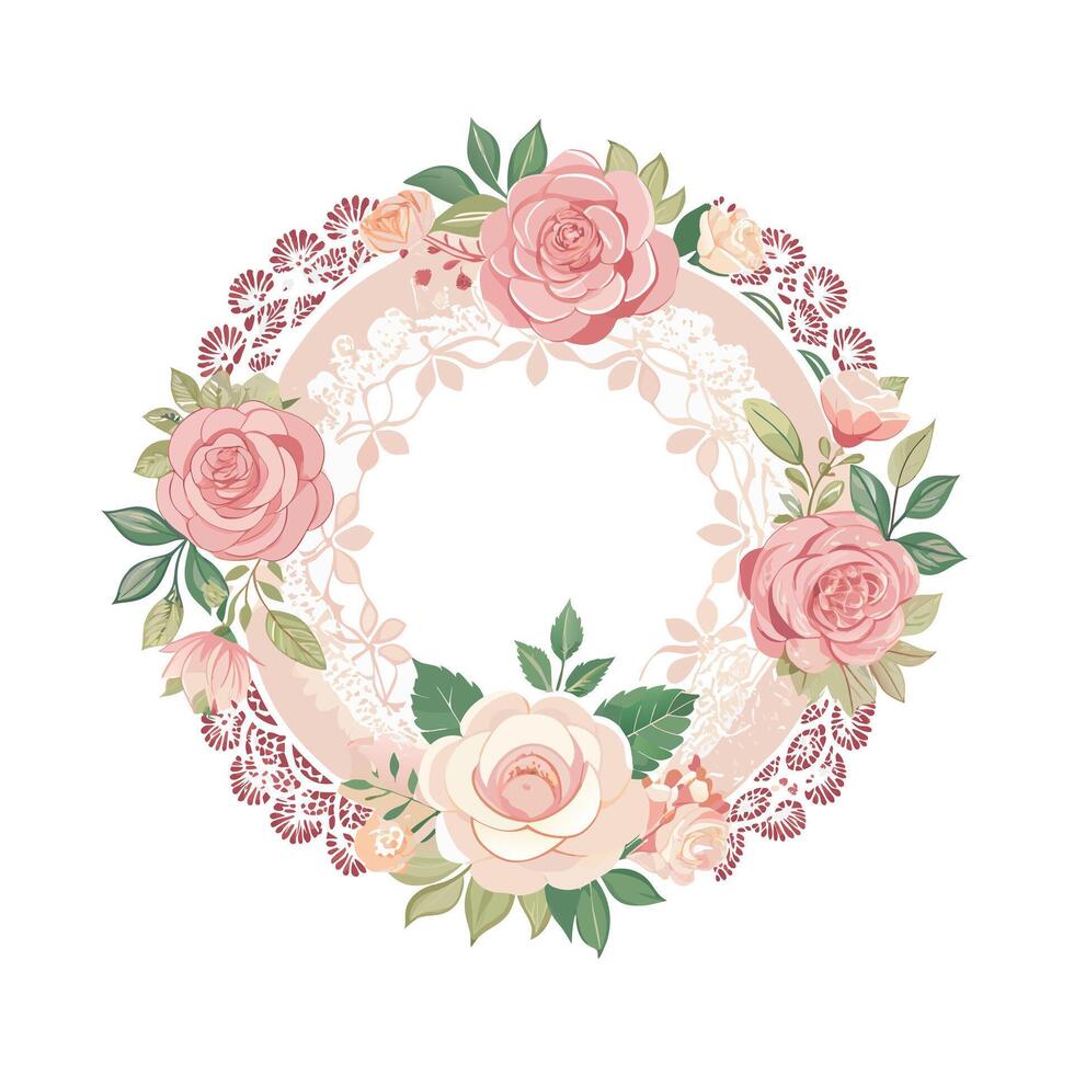 Beautiful Floral Frame Border Illustration vector