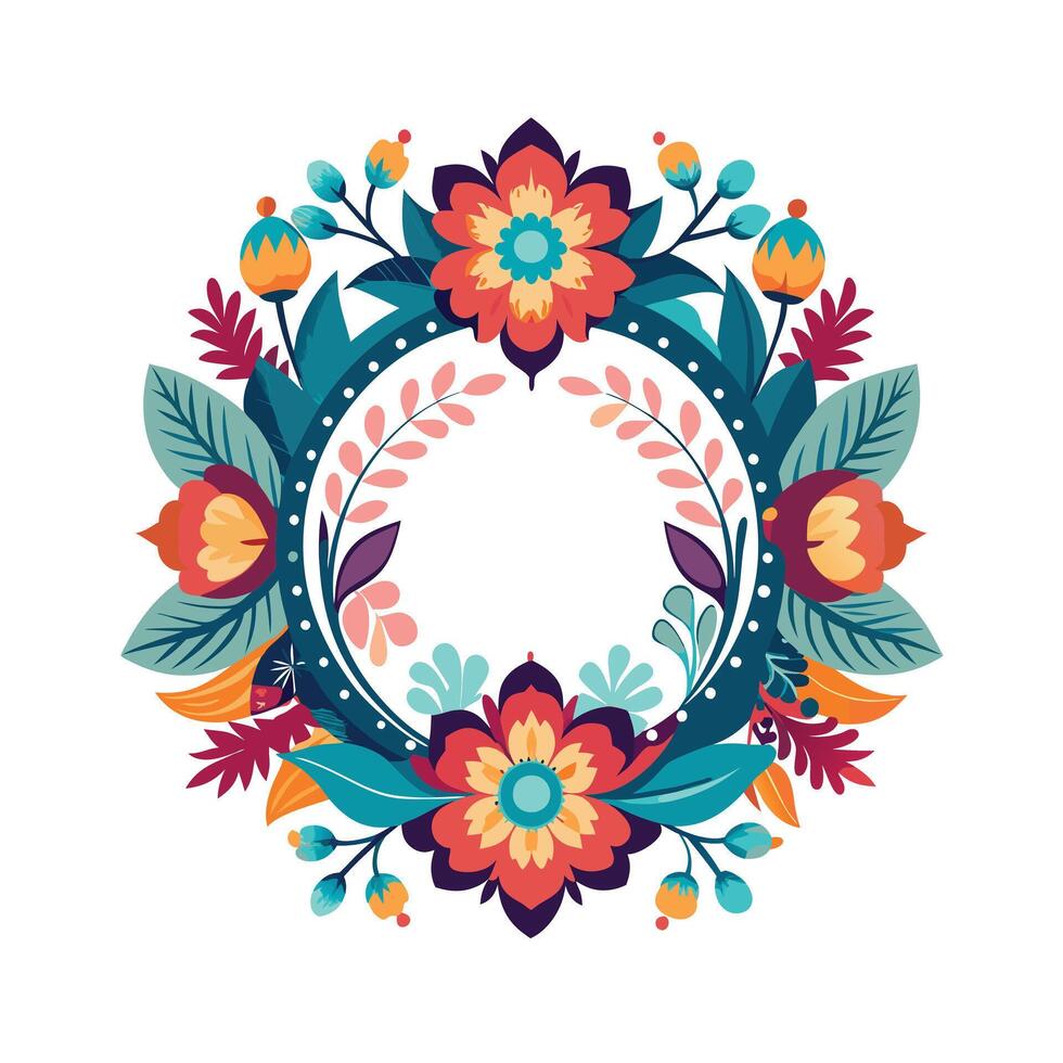 Beautiful Floral Frame Border Illustration vector