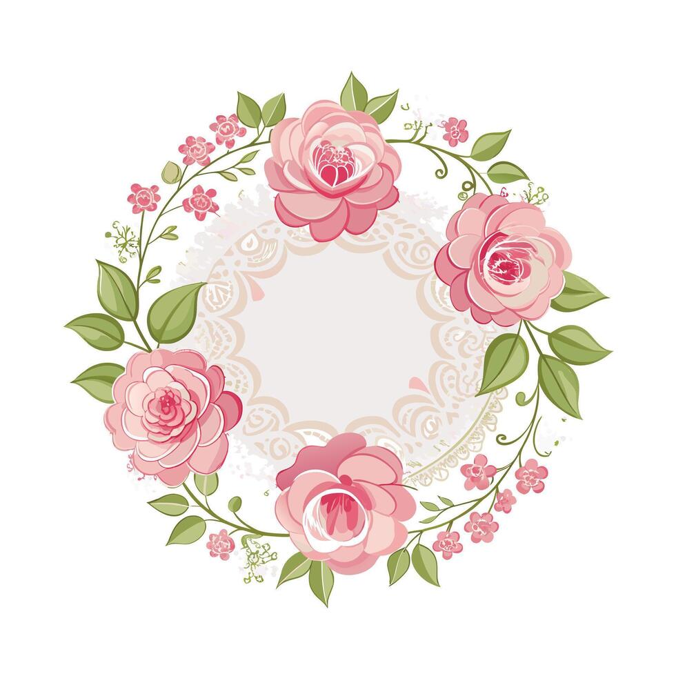 Beautiful Floral Frame Border Illustration vector