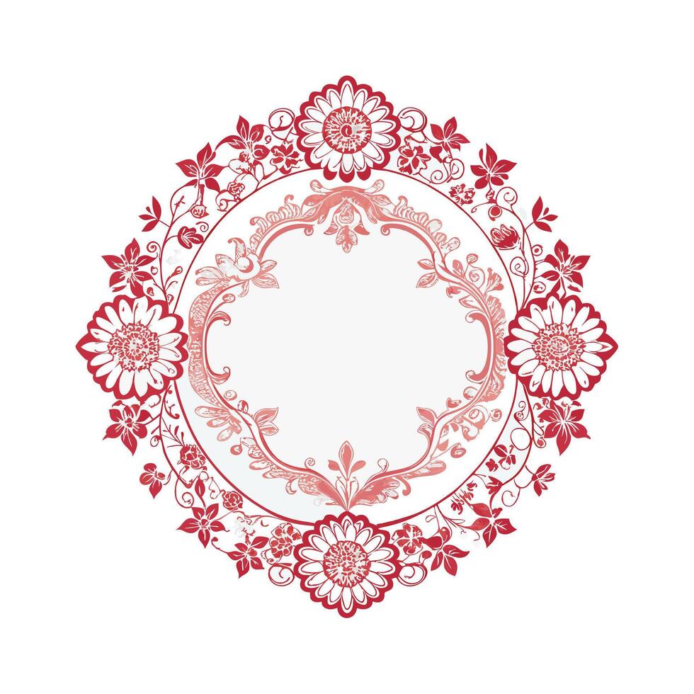 Beautiful Floral Frame Border Illustration vector