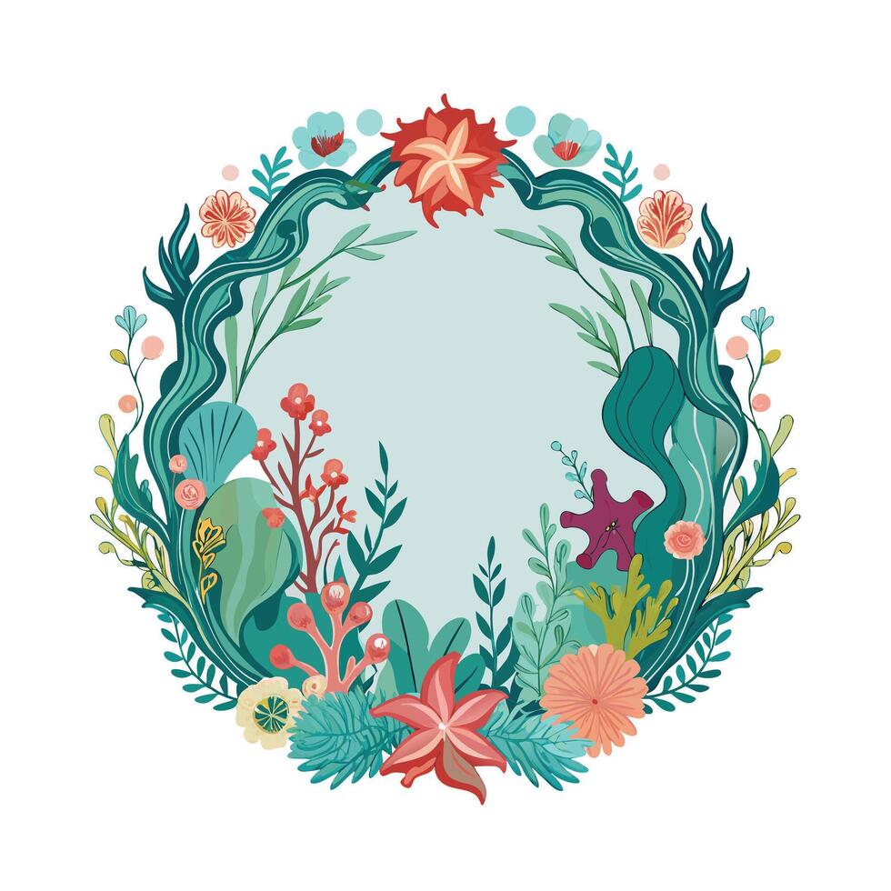 Beautiful Floral Frame Border Illustration vector