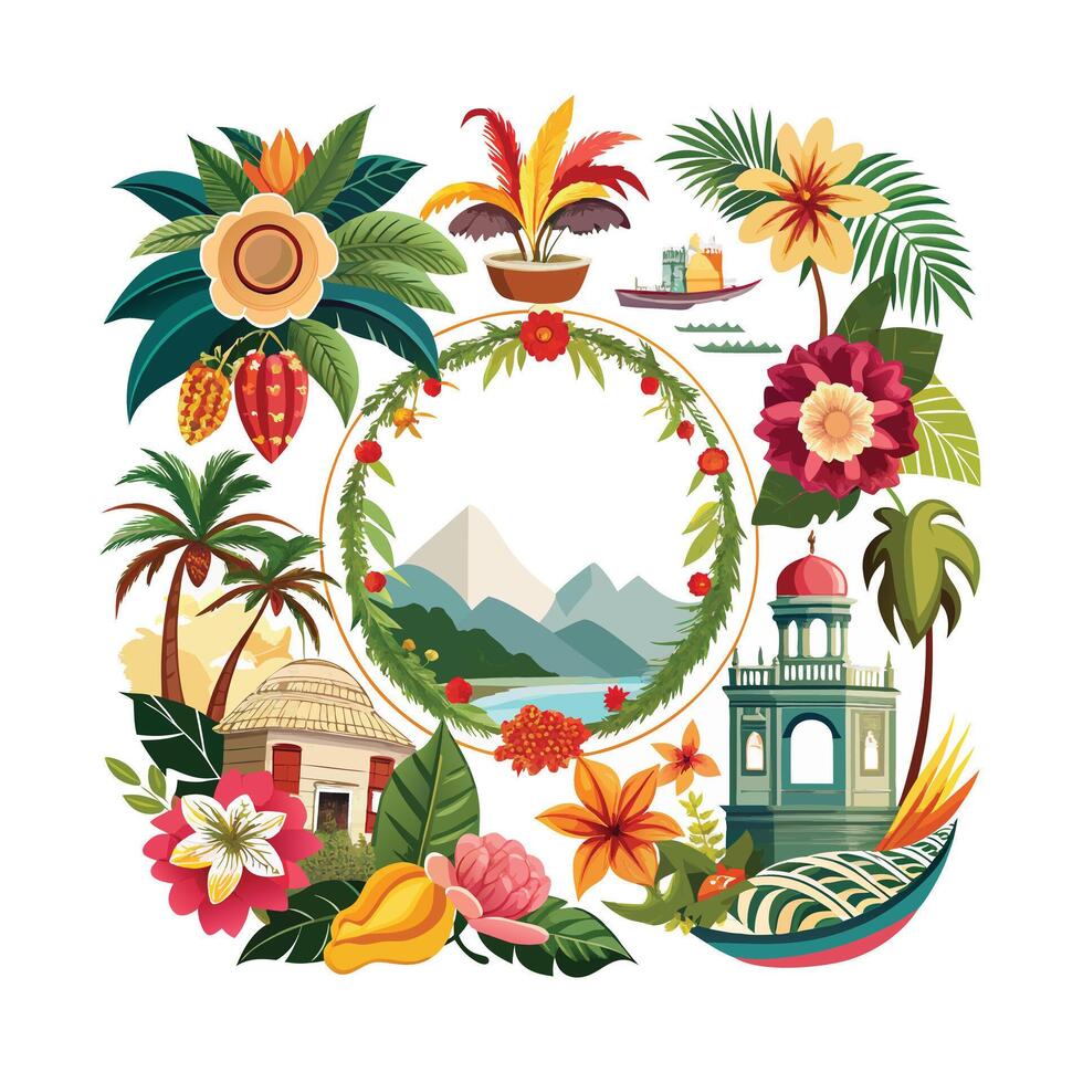 Beautiful Floral Frame Border Illustration vector
