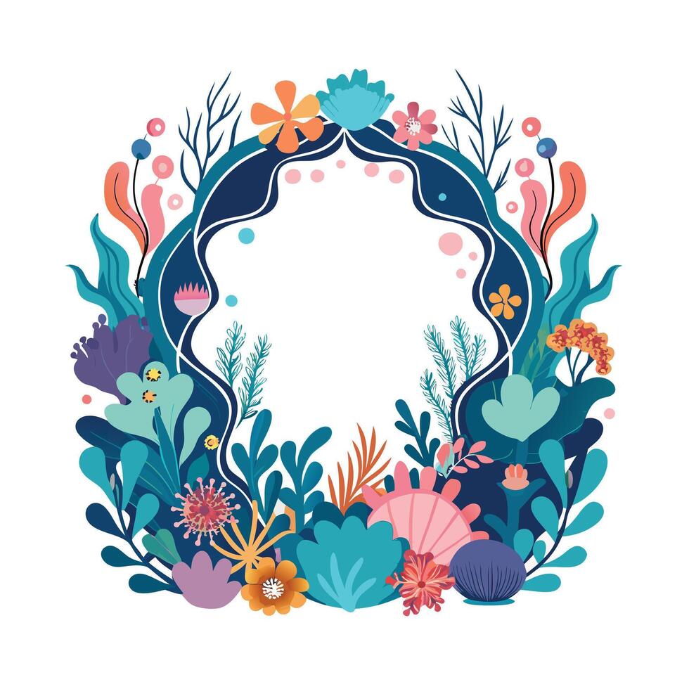 Beautiful Floral Frame Border Illustration vector