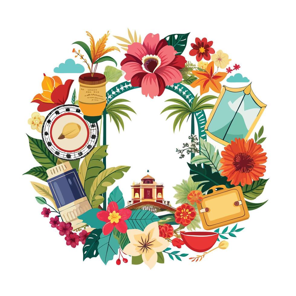 Beautiful Floral Frame Border Illustration vector