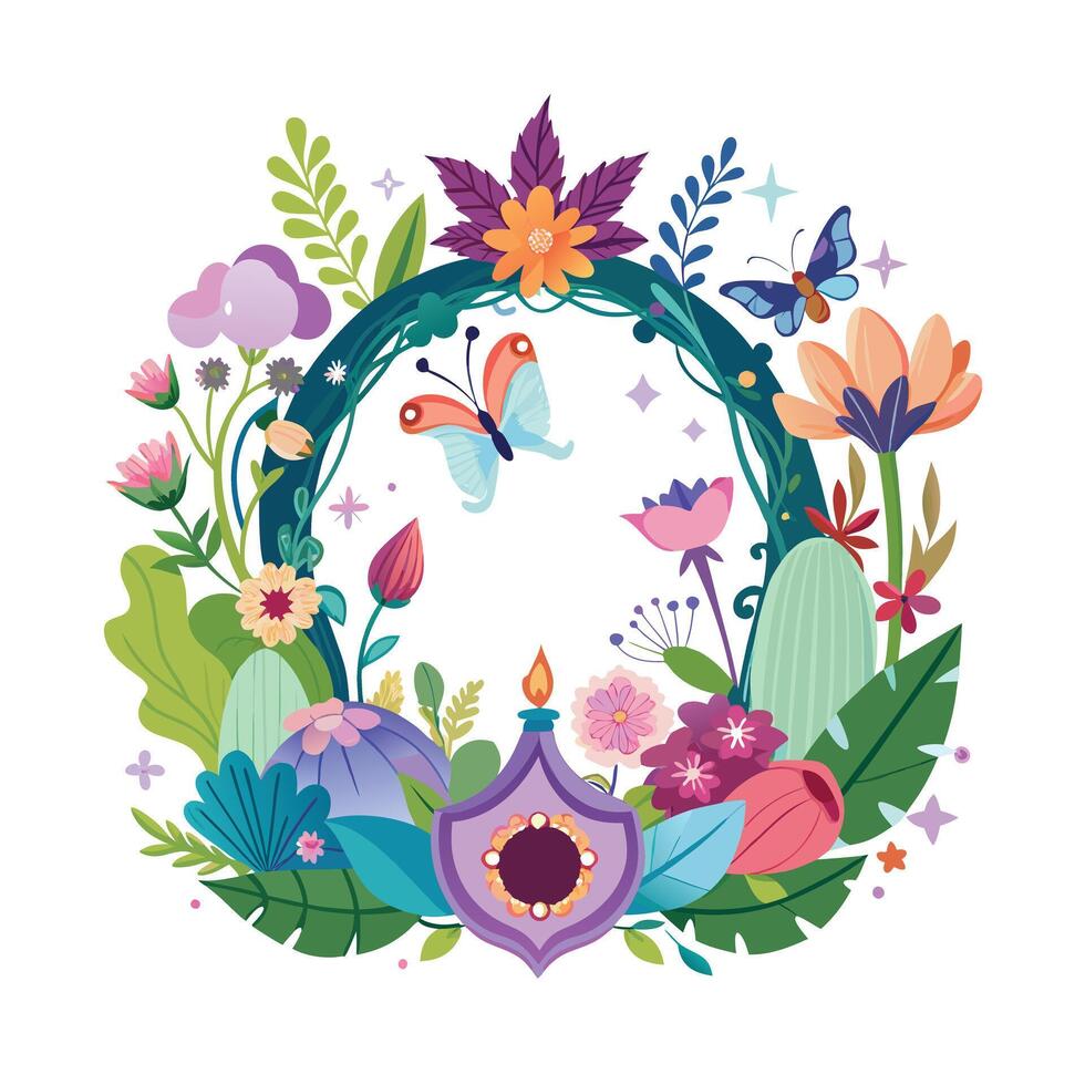 Beautiful Floral Frame Border Illustration vector